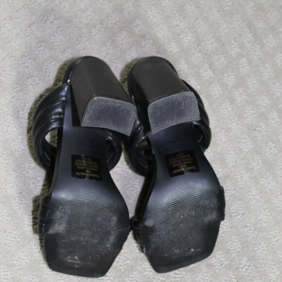 Steve Madden Women's 6M Black Puffy Open Square Toe Slide On Heels - Picture 6 of 6